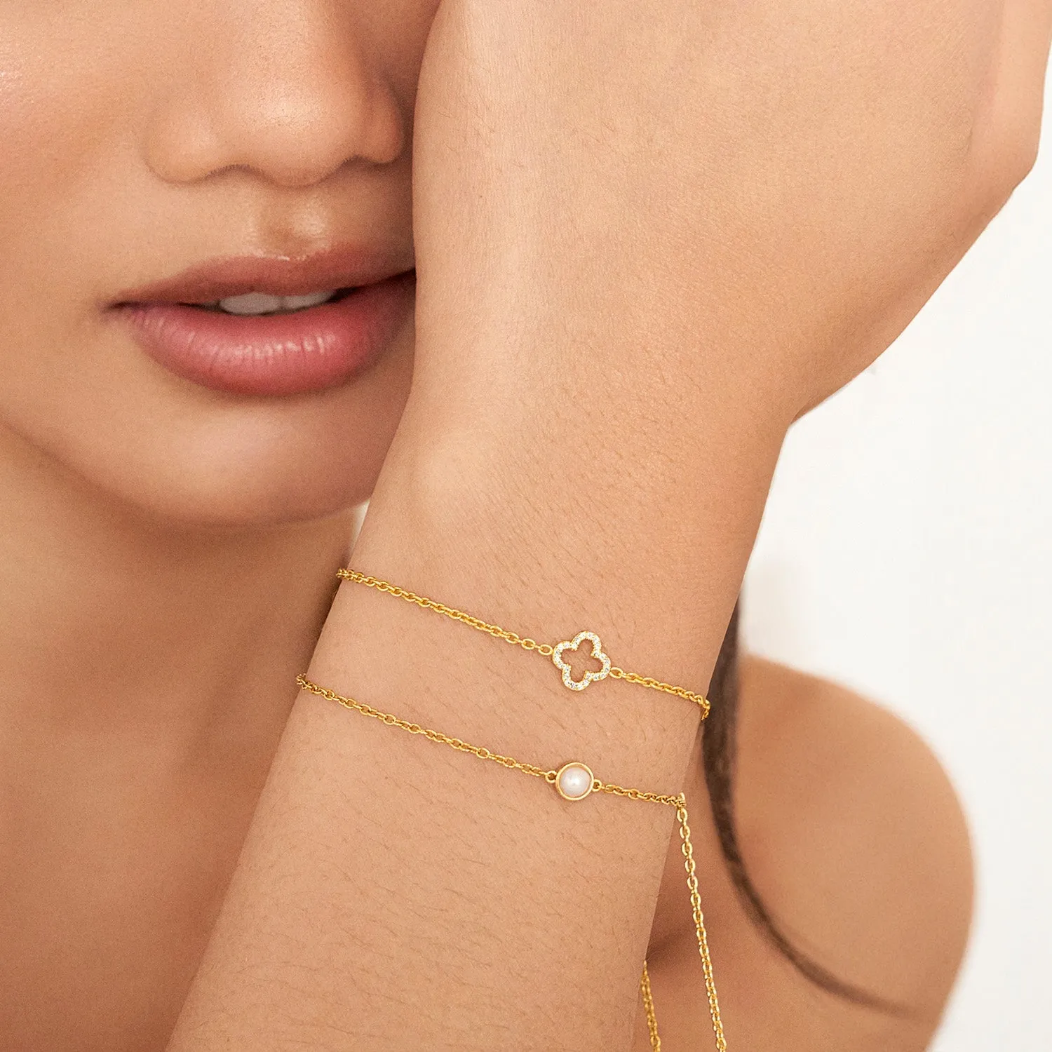 Crystal Clover Bracelet Bundle (Gold)