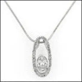 Cubic Zirconia Cz 2 Ct Oval Pendant