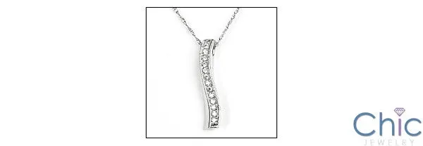 Cubic Zirconia Cz .26 TCW Curve Pendant
