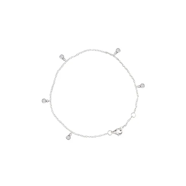 Cz Bezel Scattered Drop Bracelet