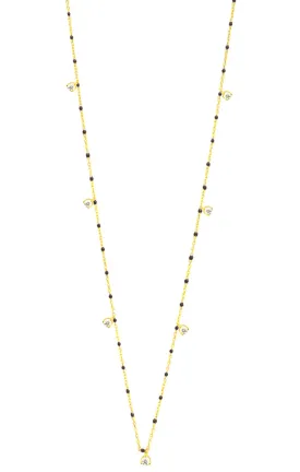 DALE ENAMEL CHAIN WITH STATIONED CHARMS NECKLACE