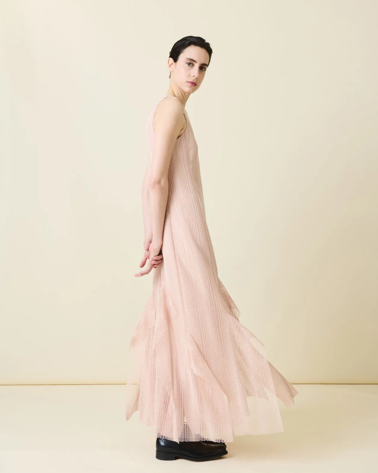 Dgrad Stripe Embroided Evening Dress