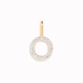 Diamond Initial Pendant 14k Gold - O