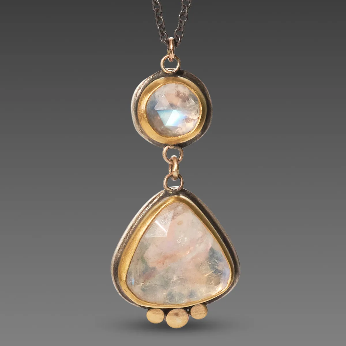 Double Rainbow Moonstone Necklace