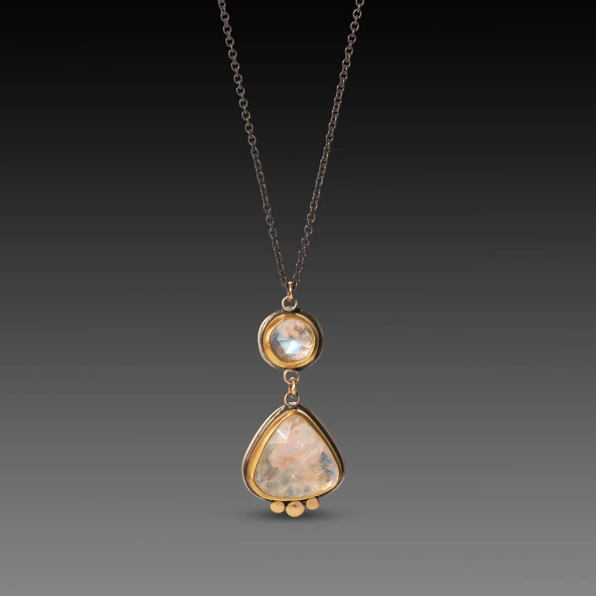 Double Rainbow Moonstone Necklace