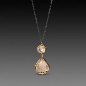 Double Rainbow Moonstone Necklace