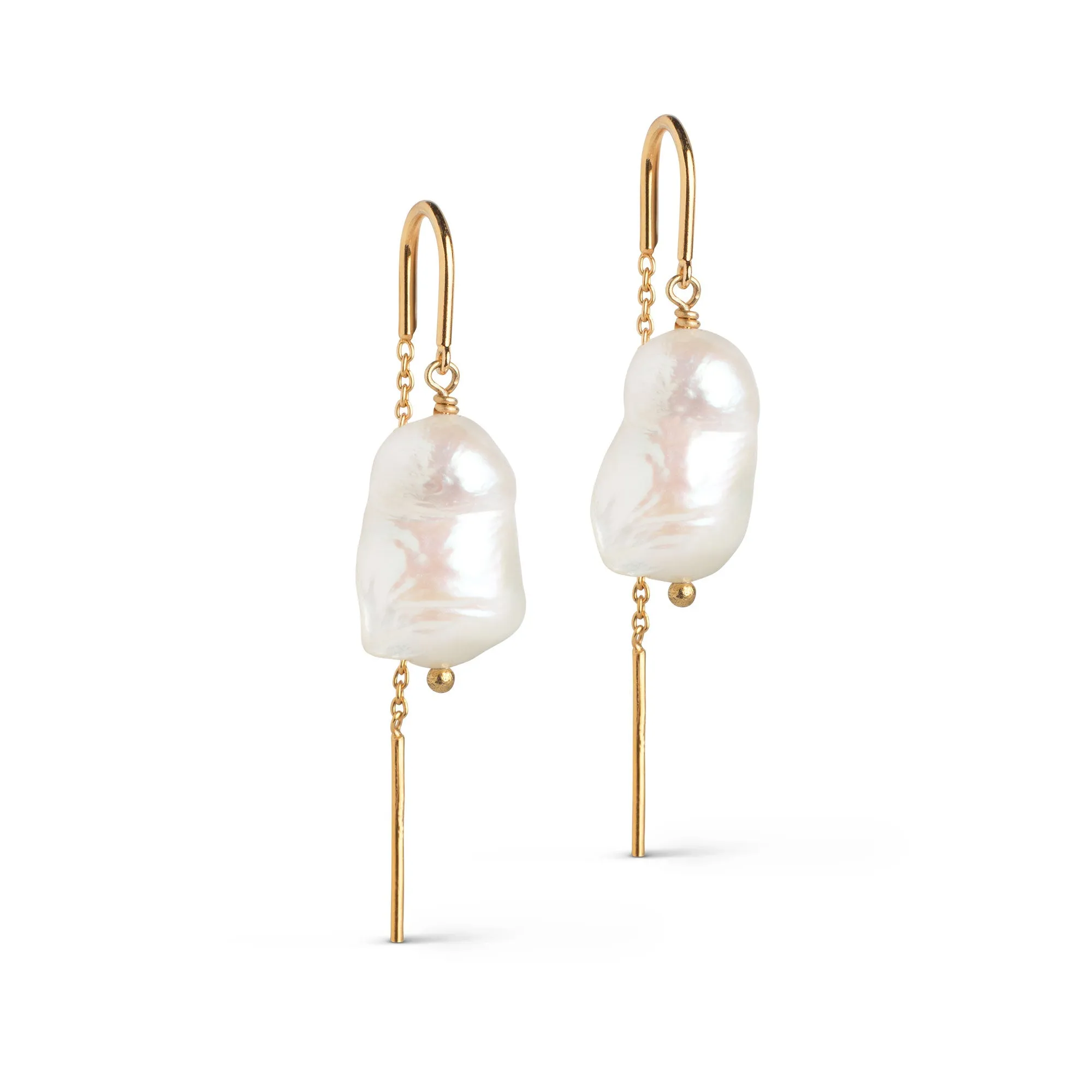 Earring, Twin pearls