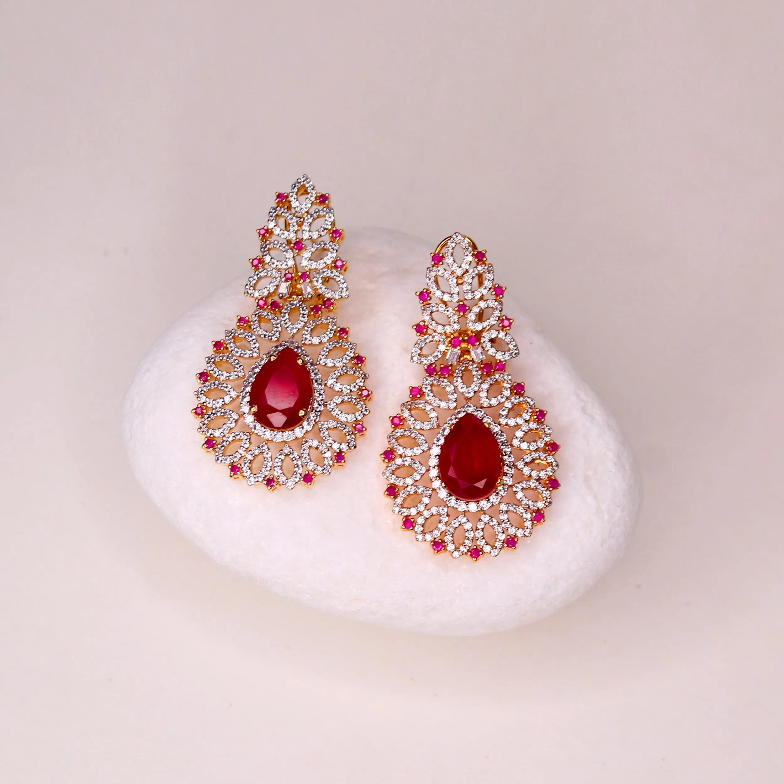 Earrings in Chetum and Cubic Zircons