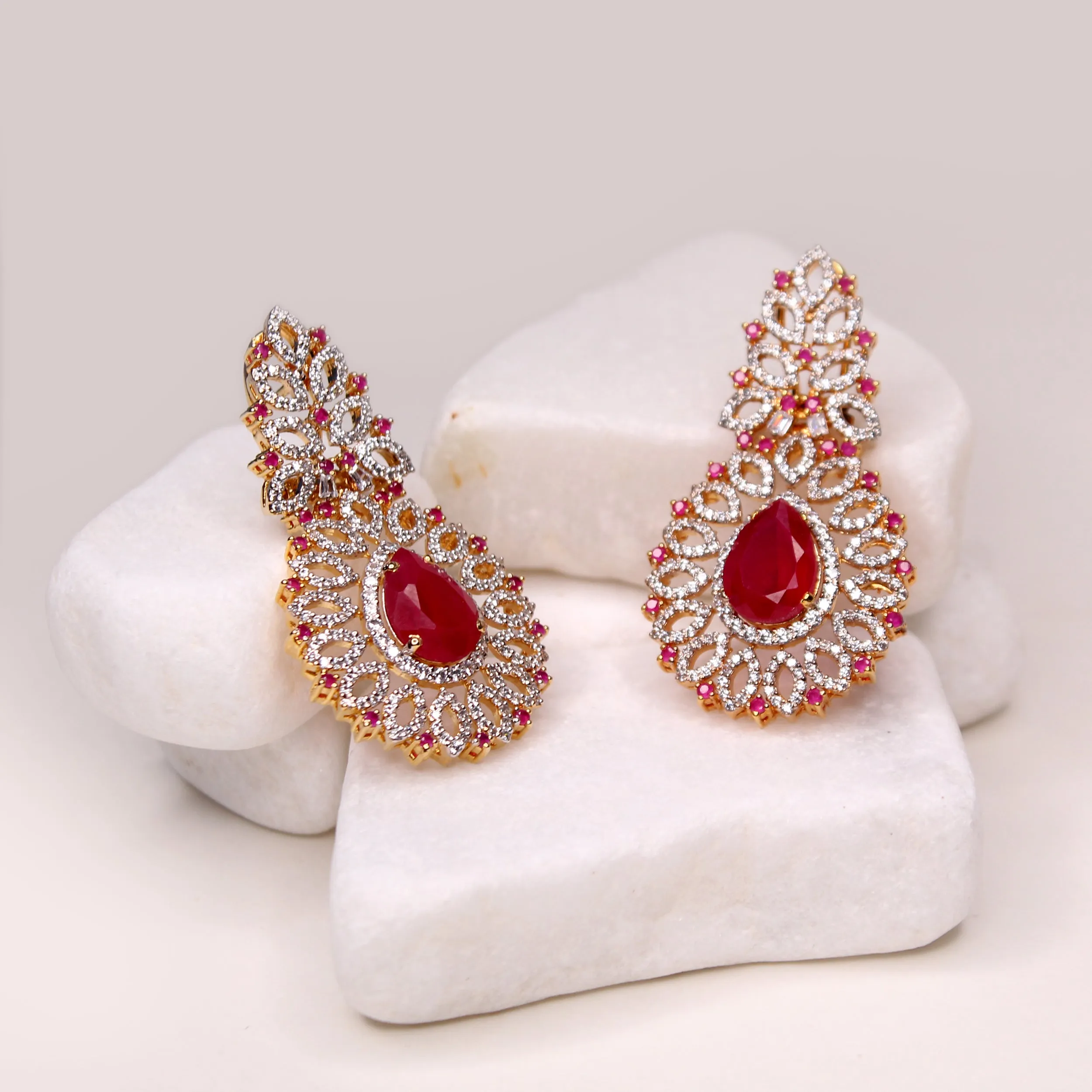 Earrings in Chetum and Cubic Zircons