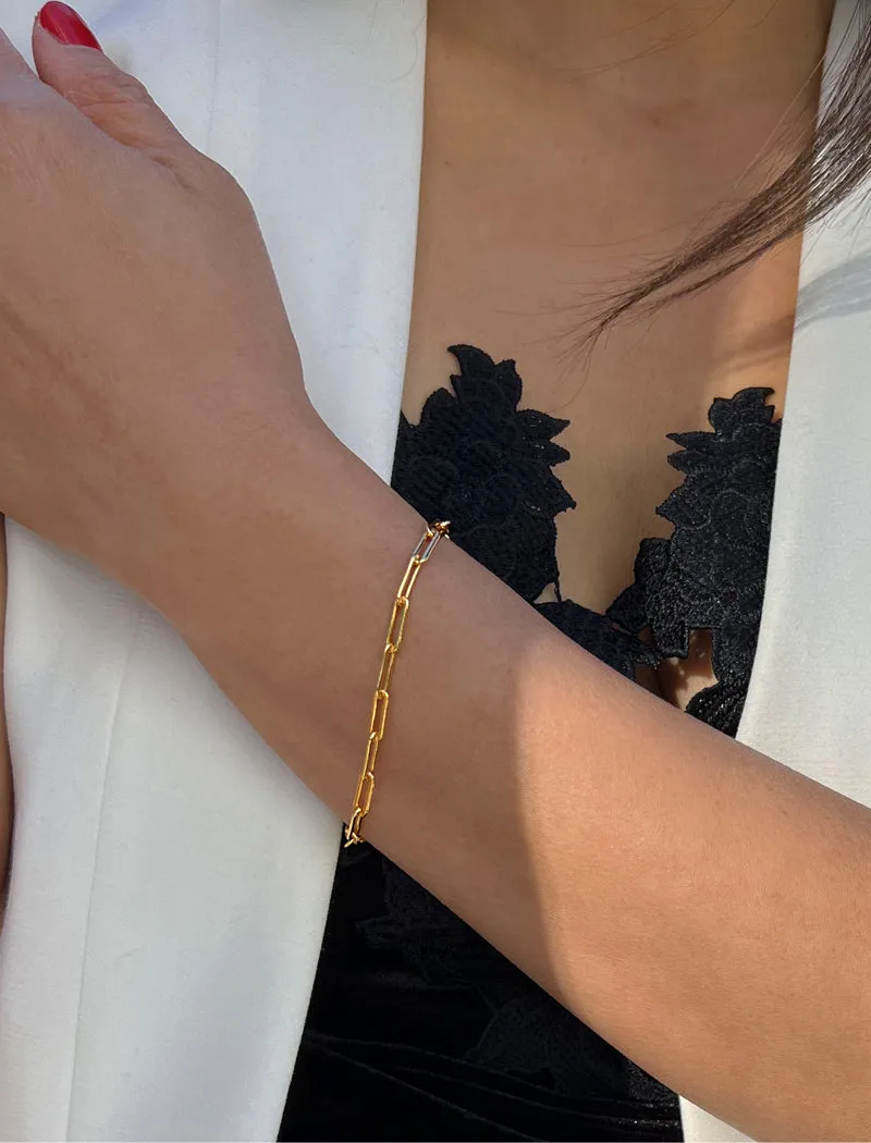 ESSENTIAL Paperclip Link Chain Bracelet | 18K Gold Over Sterling Silver