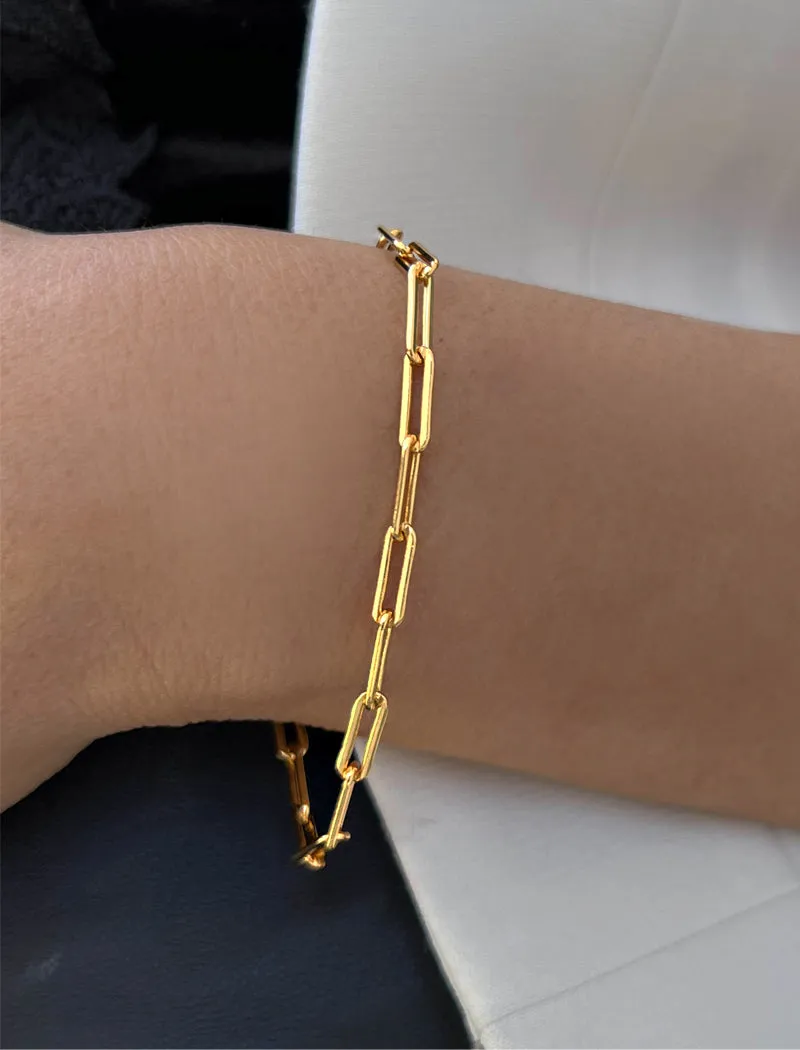 ESSENTIAL Paperclip Link Chain Bracelet | 18K Gold Over Sterling Silver