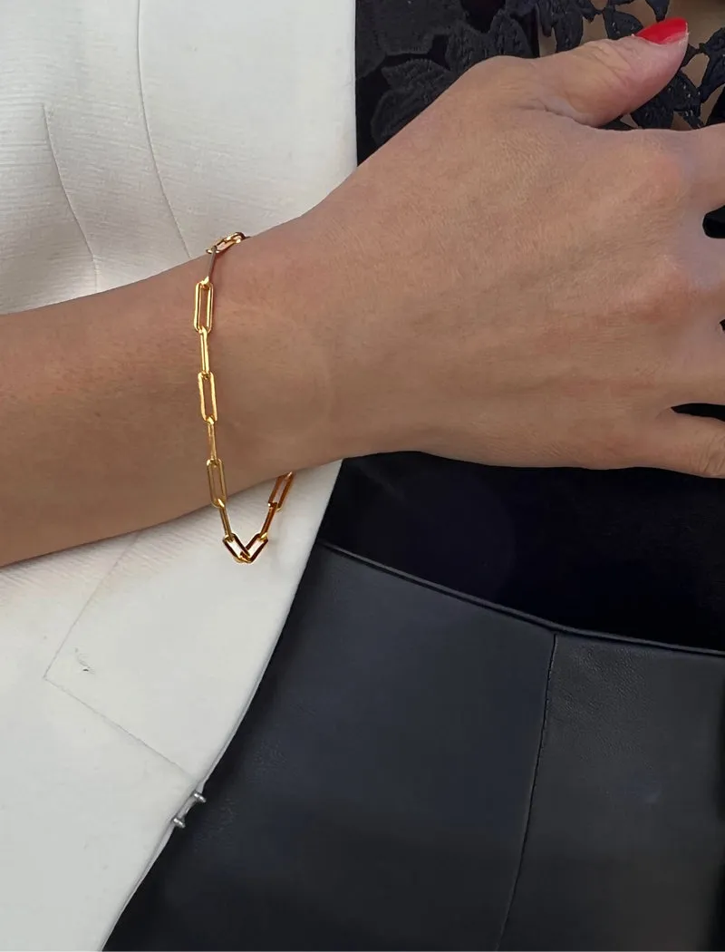 ESSENTIAL Paperclip Link Chain Bracelet | 18K Gold Over Sterling Silver