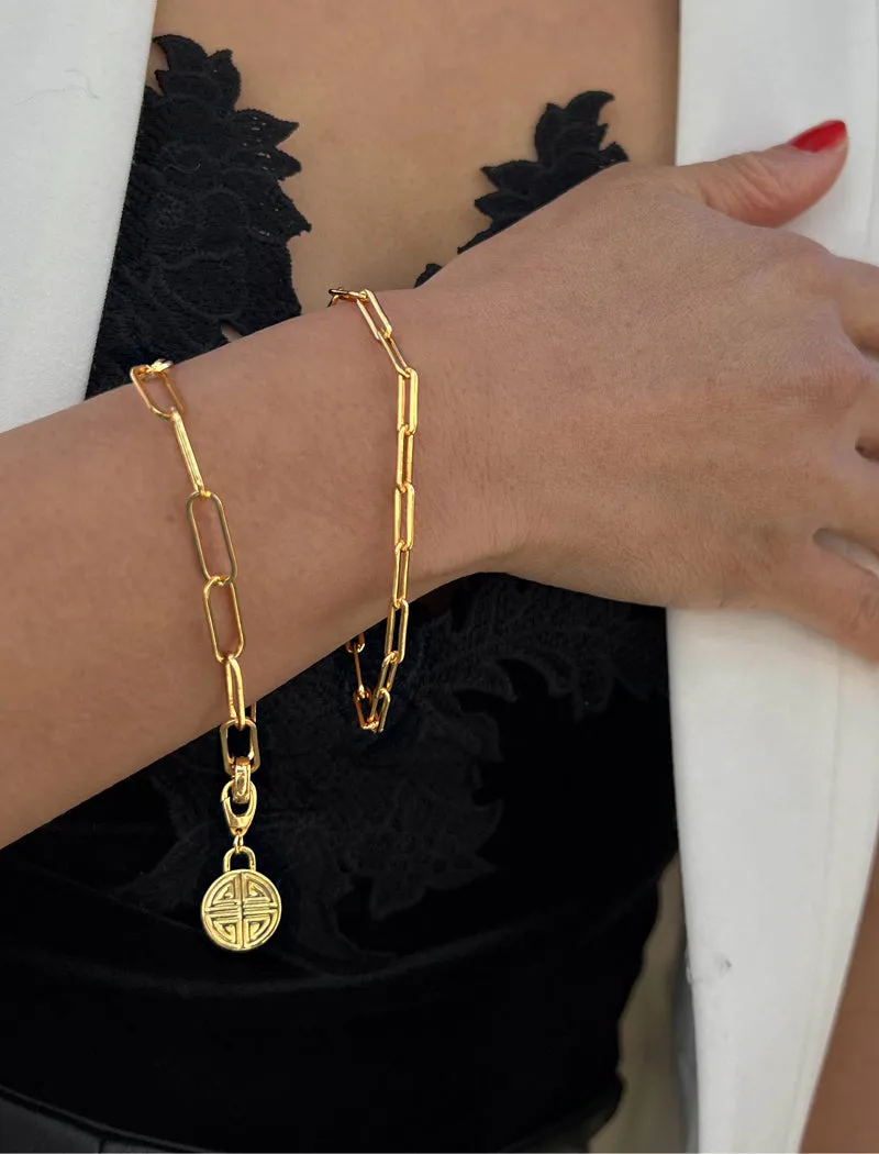 ESSENTIAL Paperclip Link Chain Bracelet | 18K Gold Over Sterling Silver