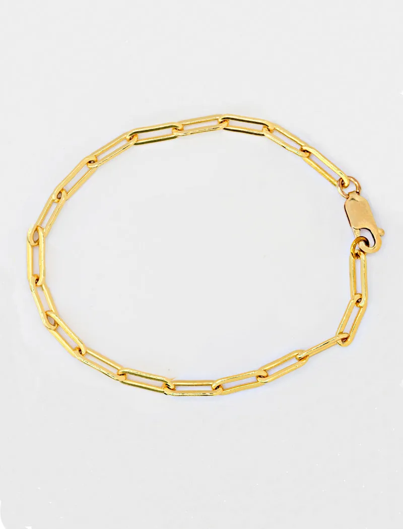 ESSENTIAL Paperclip Link Chain Bracelet | 18K Gold Over Sterling Silver