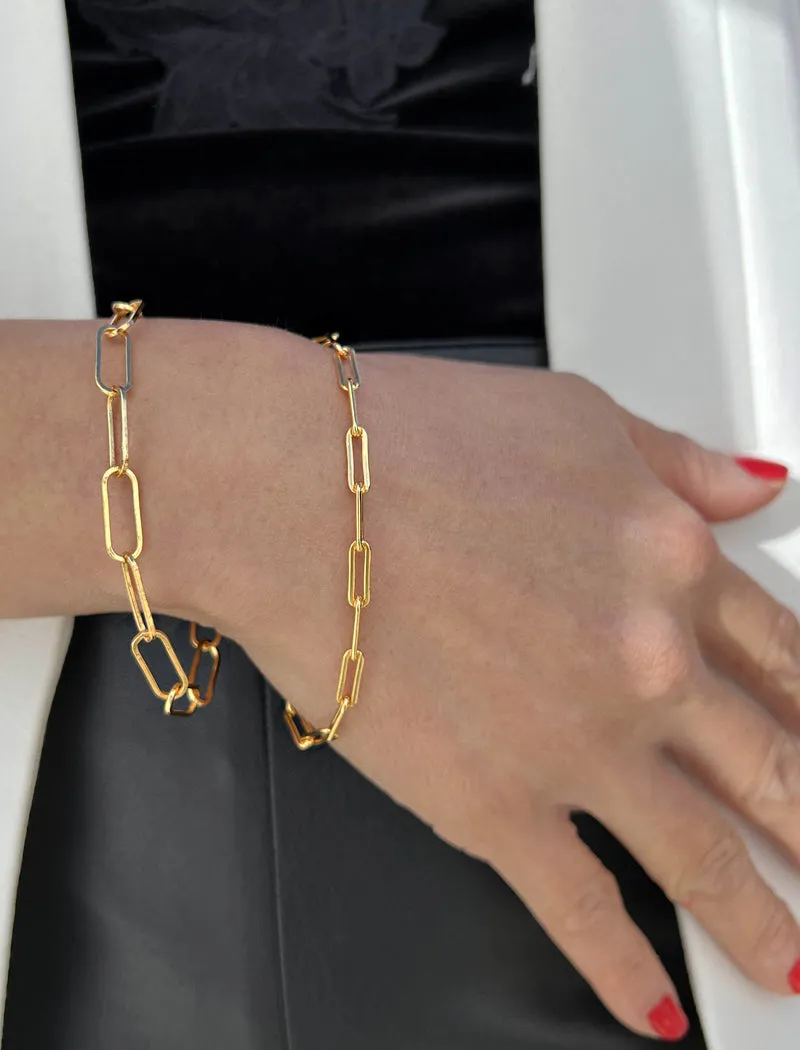 ESSENTIAL Paperclip Link Chain Bracelet | 18K Gold Over Sterling Silver