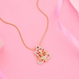 Estele Gold & Rhodium Plated Ganesh Pendant Locket Chain for Women