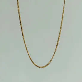 Everyday Petite Cuban Chain Necklace, Solid 18k Gold