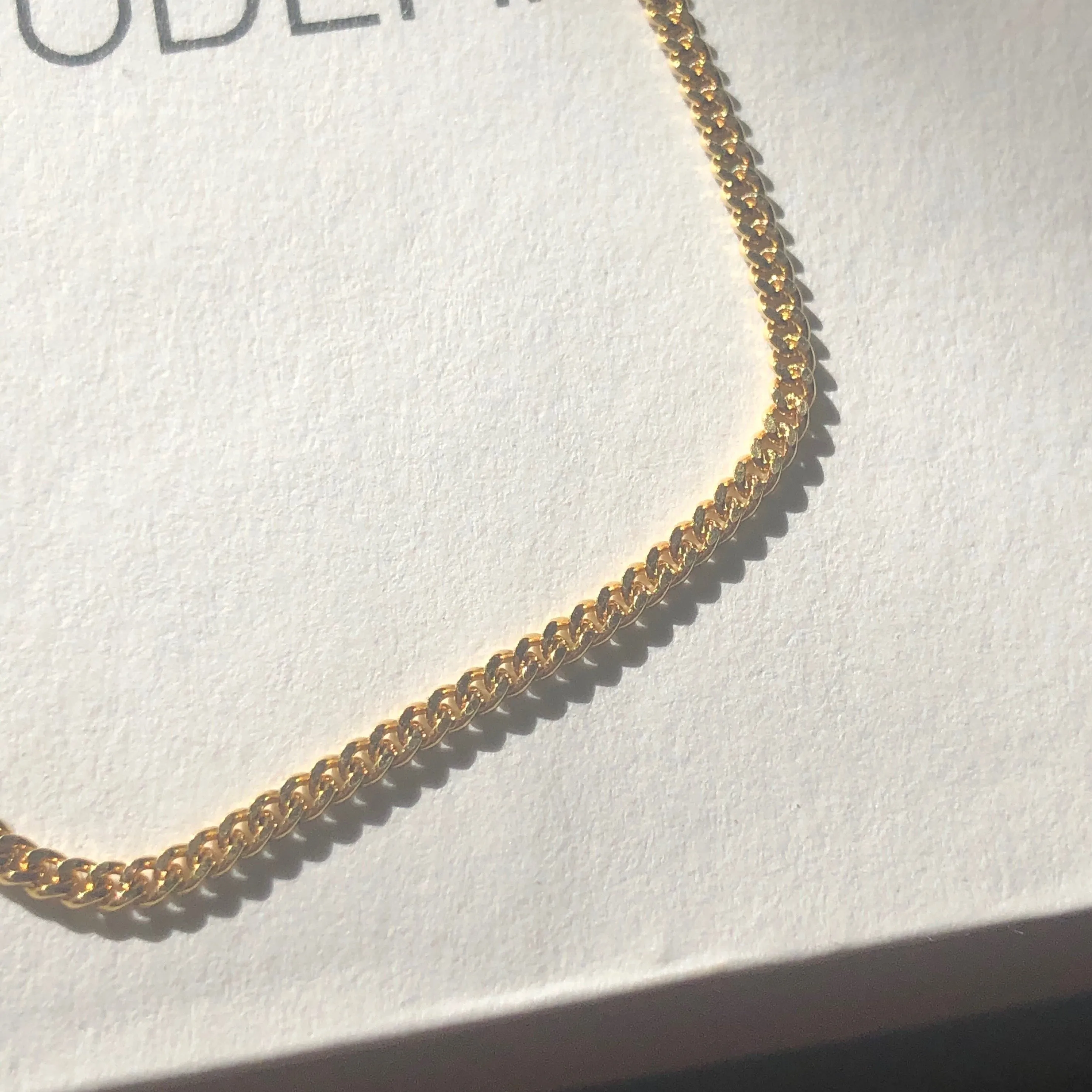 Everyday Petite Cuban Chain Necklace, Solid 18k Gold