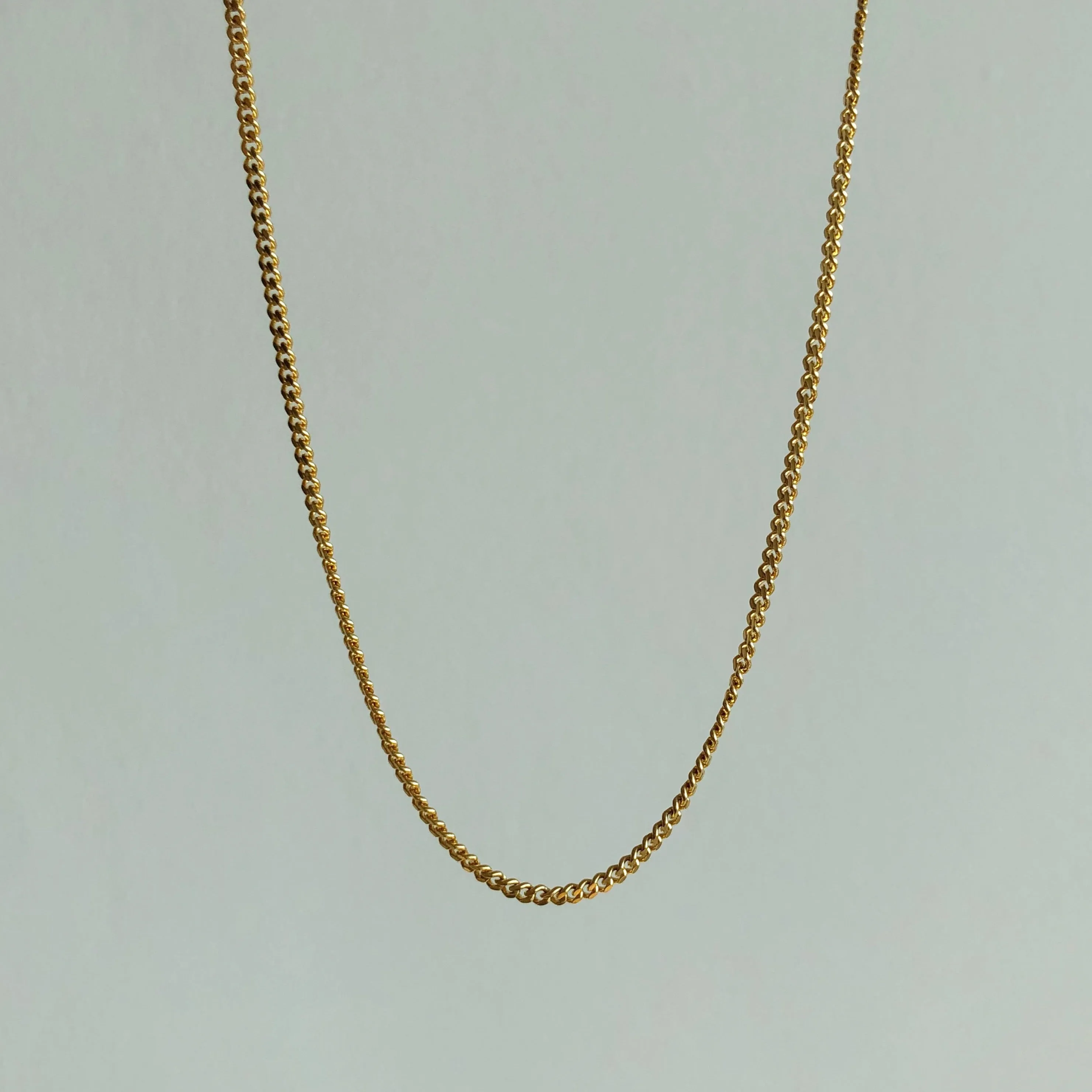 Everyday Petite Cuban Chain Necklace, Solid 18k Gold