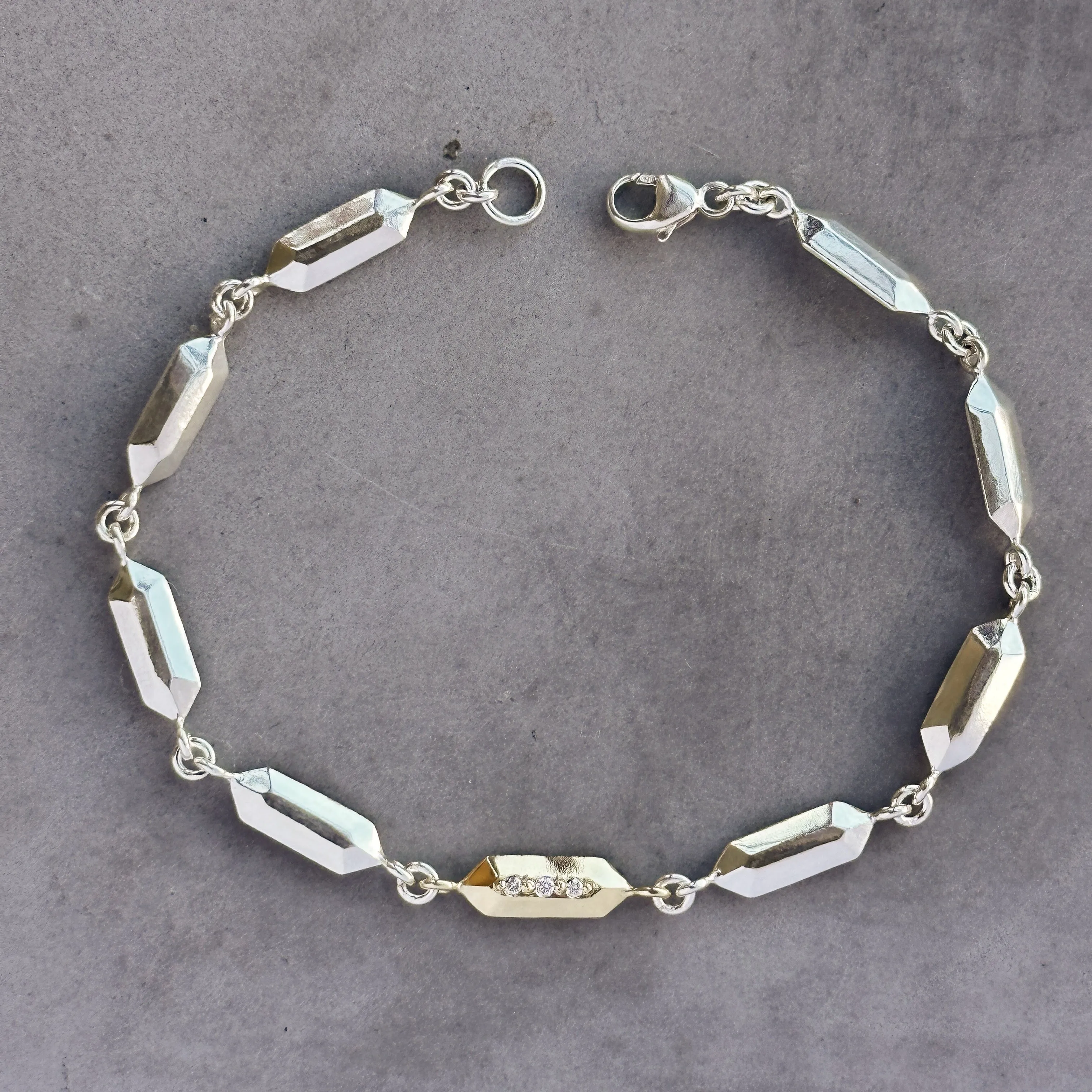Fragment Link Bracelet with Gold Link