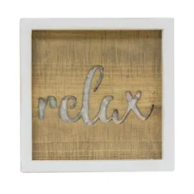 *Framed Metal Cutout Relax Sign