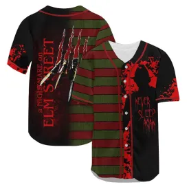 Freddy Krueger Never Sleep Again Baseball Jersey