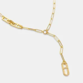 Gold Lariat Chain Necklace