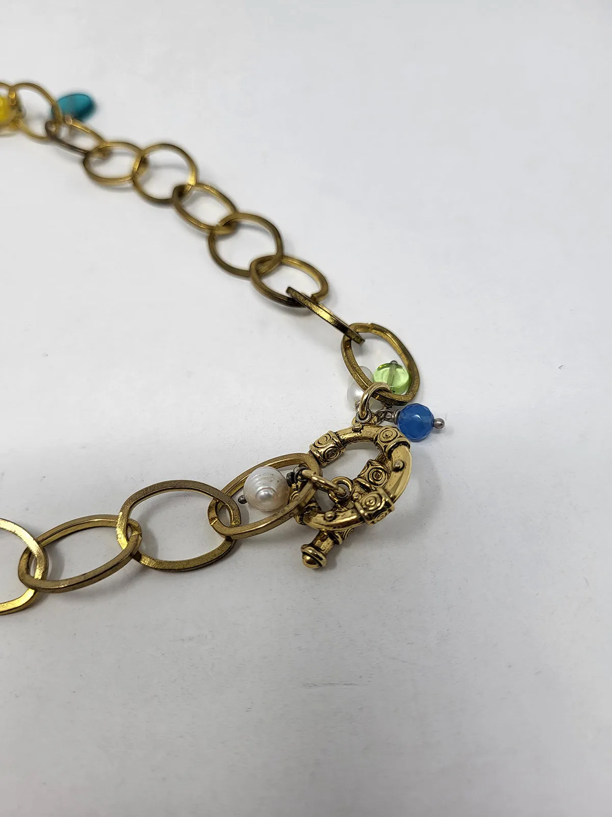 Gold Multi Metal Chain- link Boho Necklace