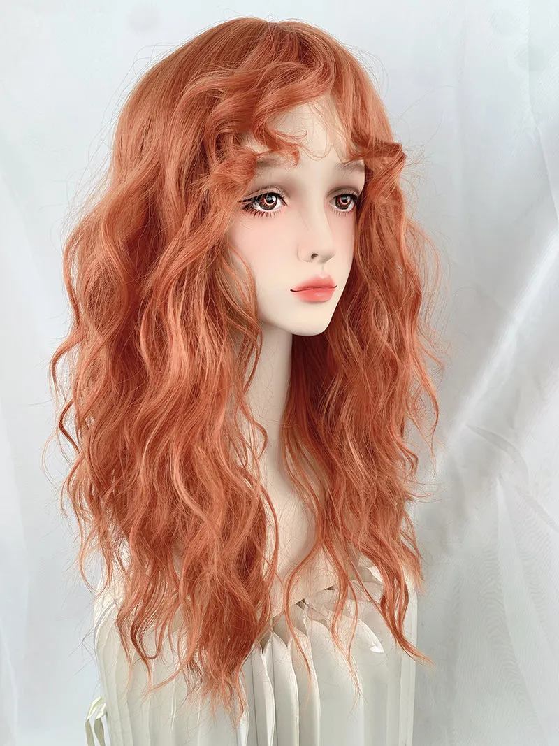 Halloween Retro Dirty Orange Lazy Curly Realistic Long Wig