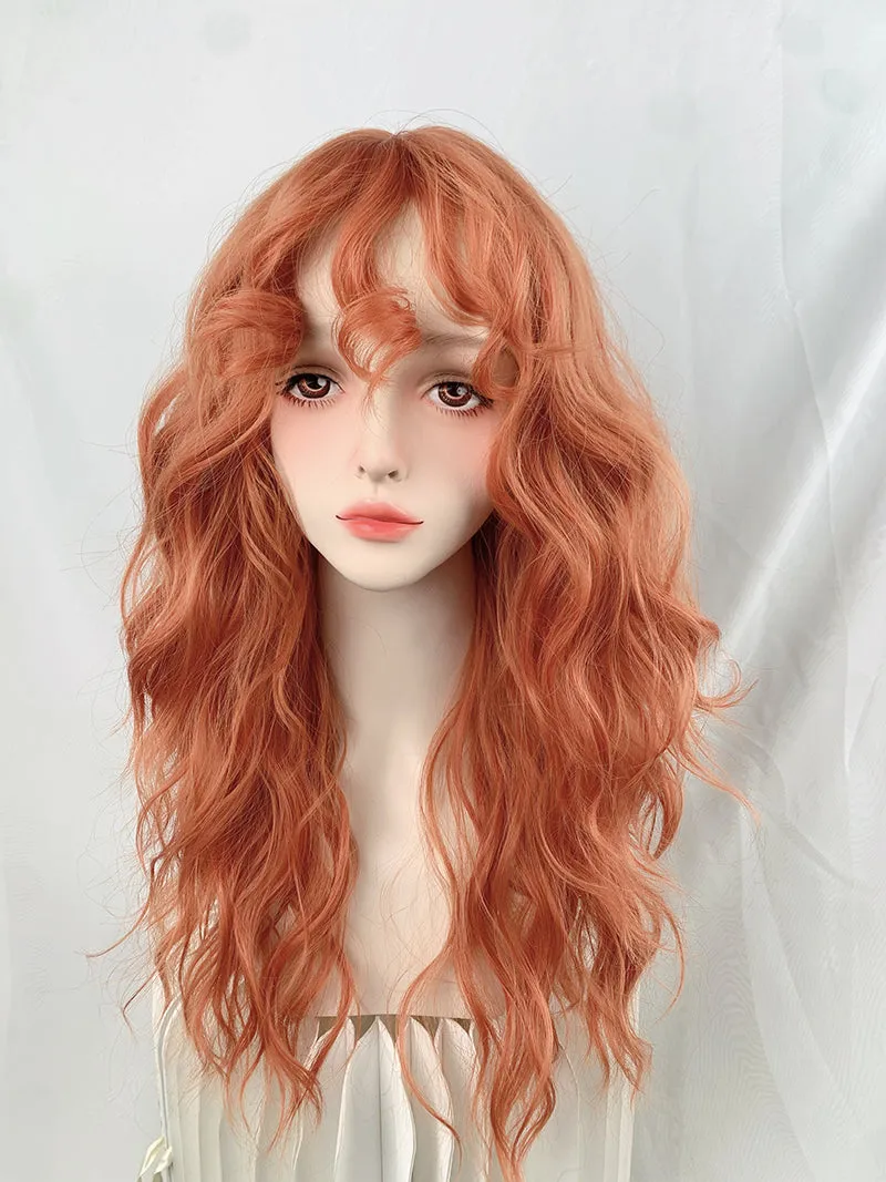 Halloween Retro Dirty Orange Lazy Curly Realistic Long Wig