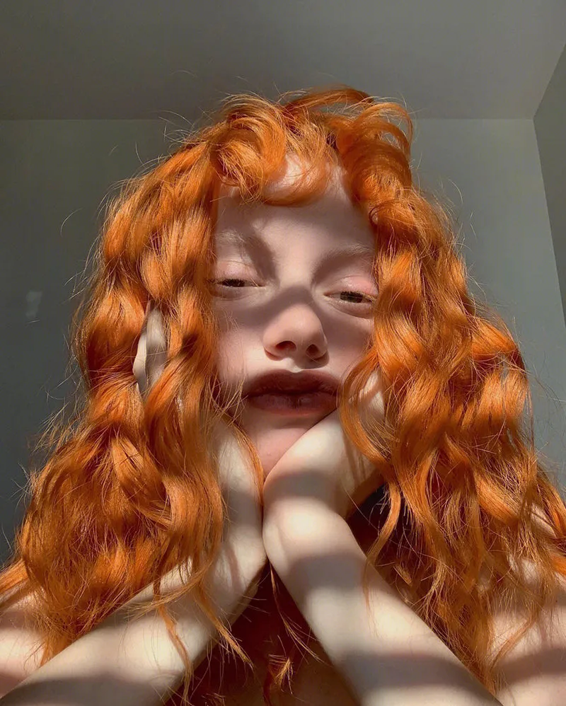 Halloween Retro Dirty Orange Lazy Curly Realistic Long Wig