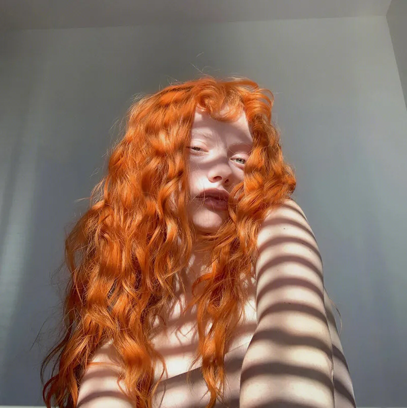 Halloween Retro Dirty Orange Lazy Curly Realistic Long Wig