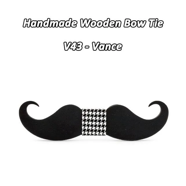 Handmade Mustache Wooden Bow Tie