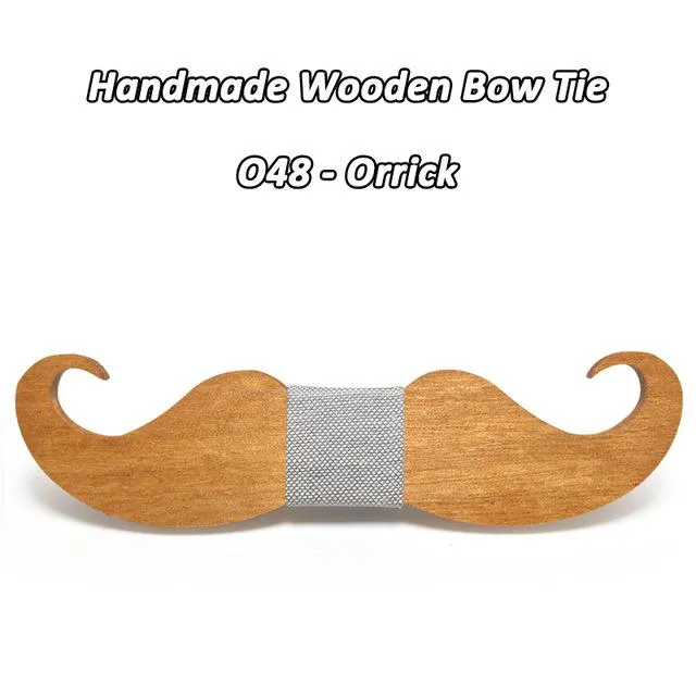 Handmade Mustache Wooden Bow Tie