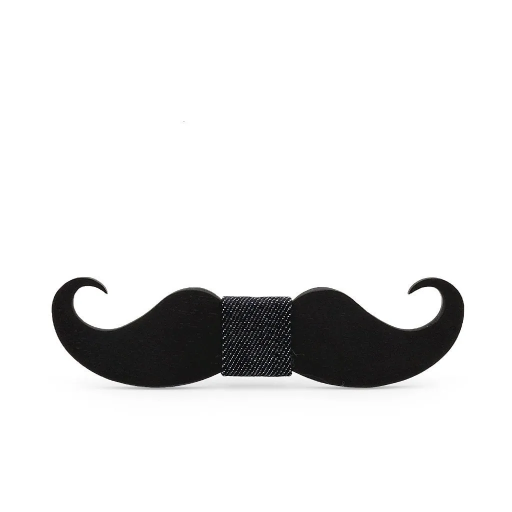 Handmade Mustache Wooden Bow Tie