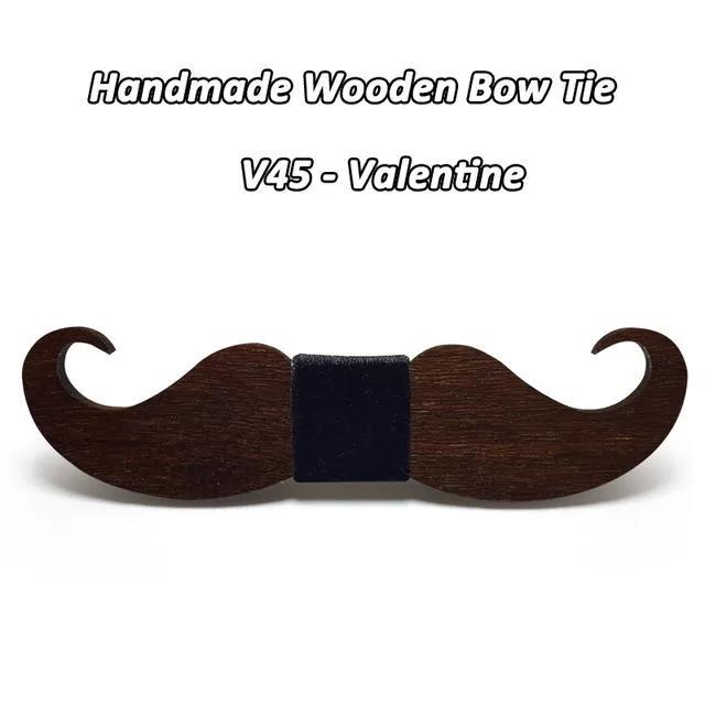 Handmade Mustache Wooden Bow Tie