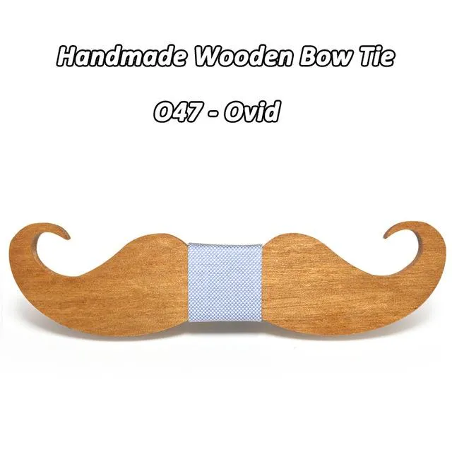 Handmade Mustache Wooden Bow Tie