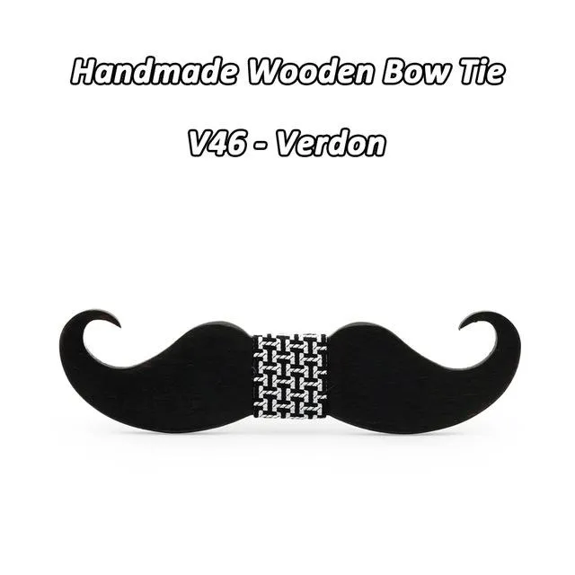 Handmade Mustache Wooden Bow Tie