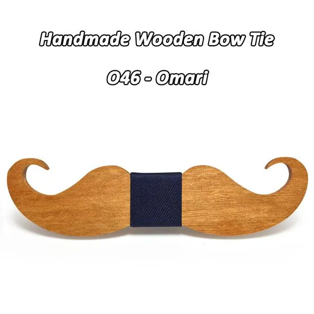 Handmade Mustache Wooden Bow Tie