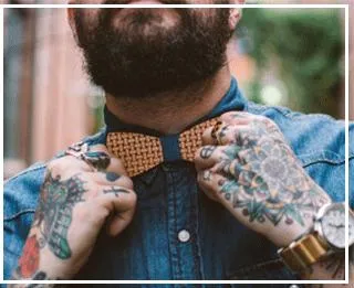 Handmade Mustache Wooden Bow Tie