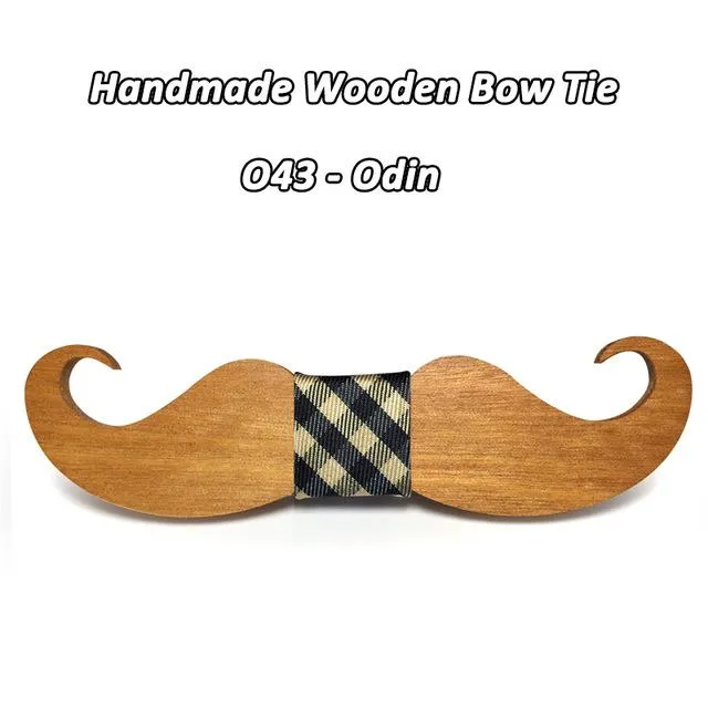 Handmade Mustache Wooden Bow Tie