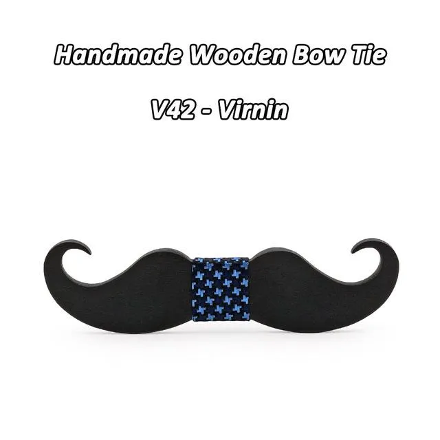 Handmade Mustache Wooden Bow Tie