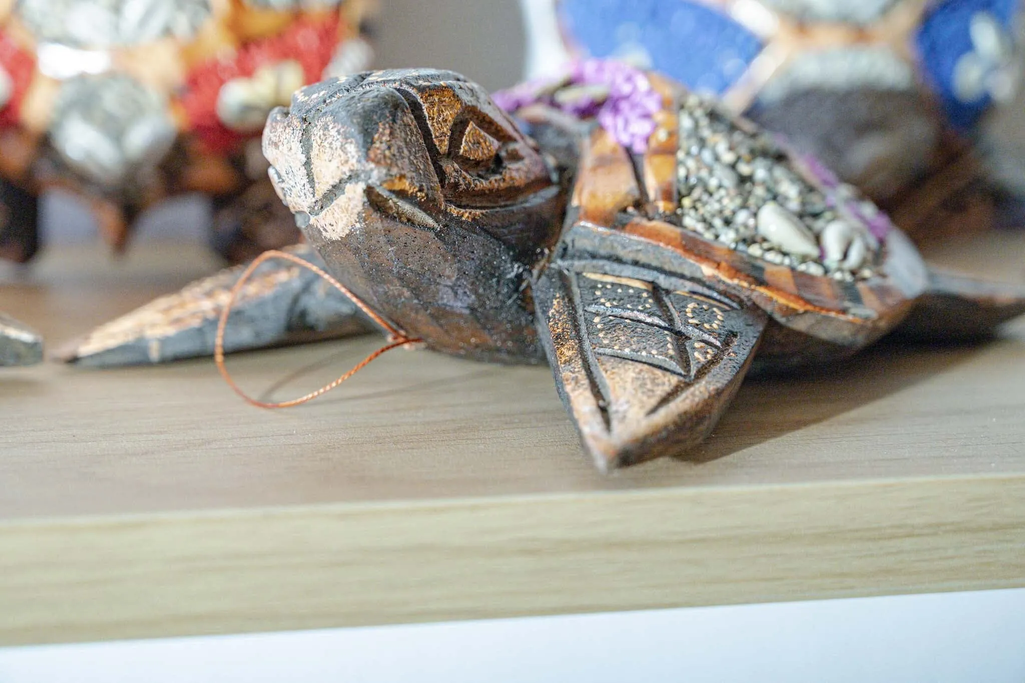 Handmade wooden turtle