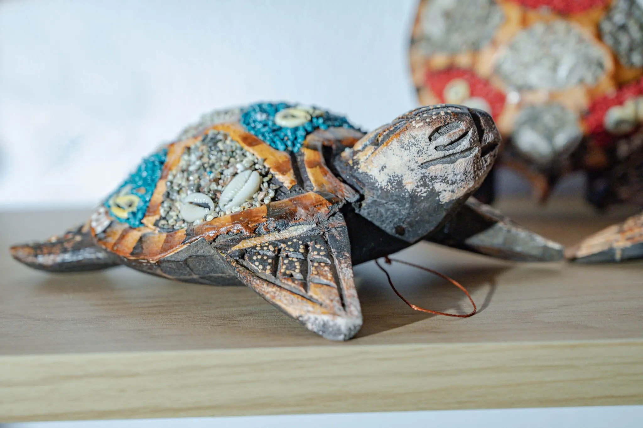 Handmade wooden turtle