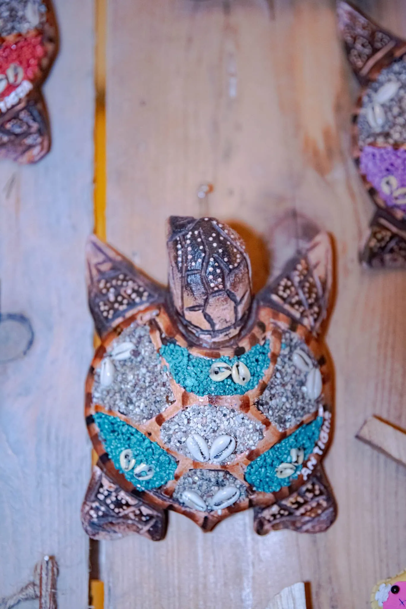 Handmade wooden turtle