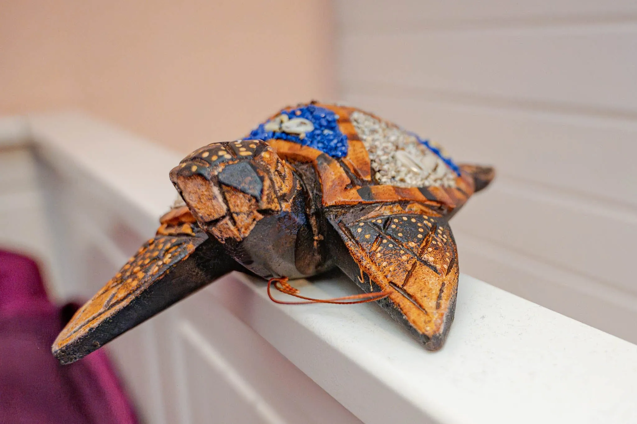 Handmade wooden turtle