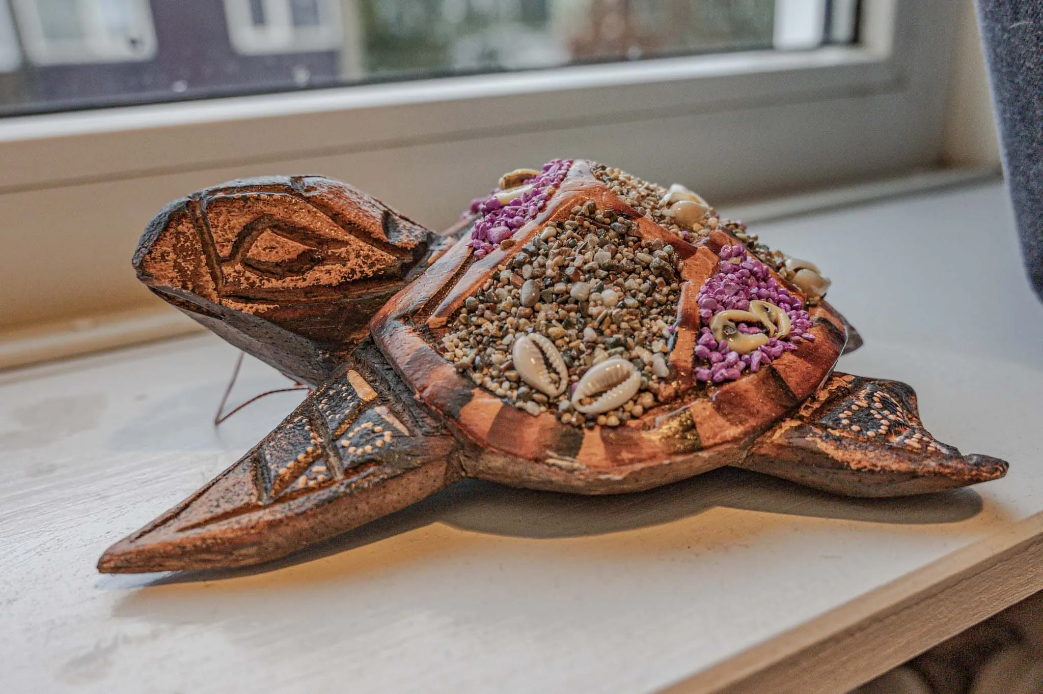 Handmade wooden turtle