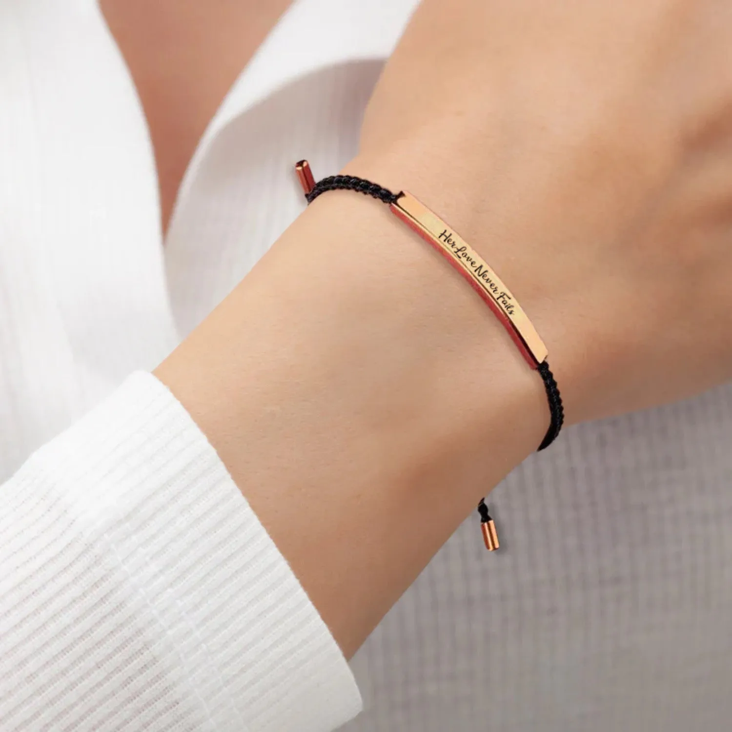 Her Love Never Fails Tube Bracelet