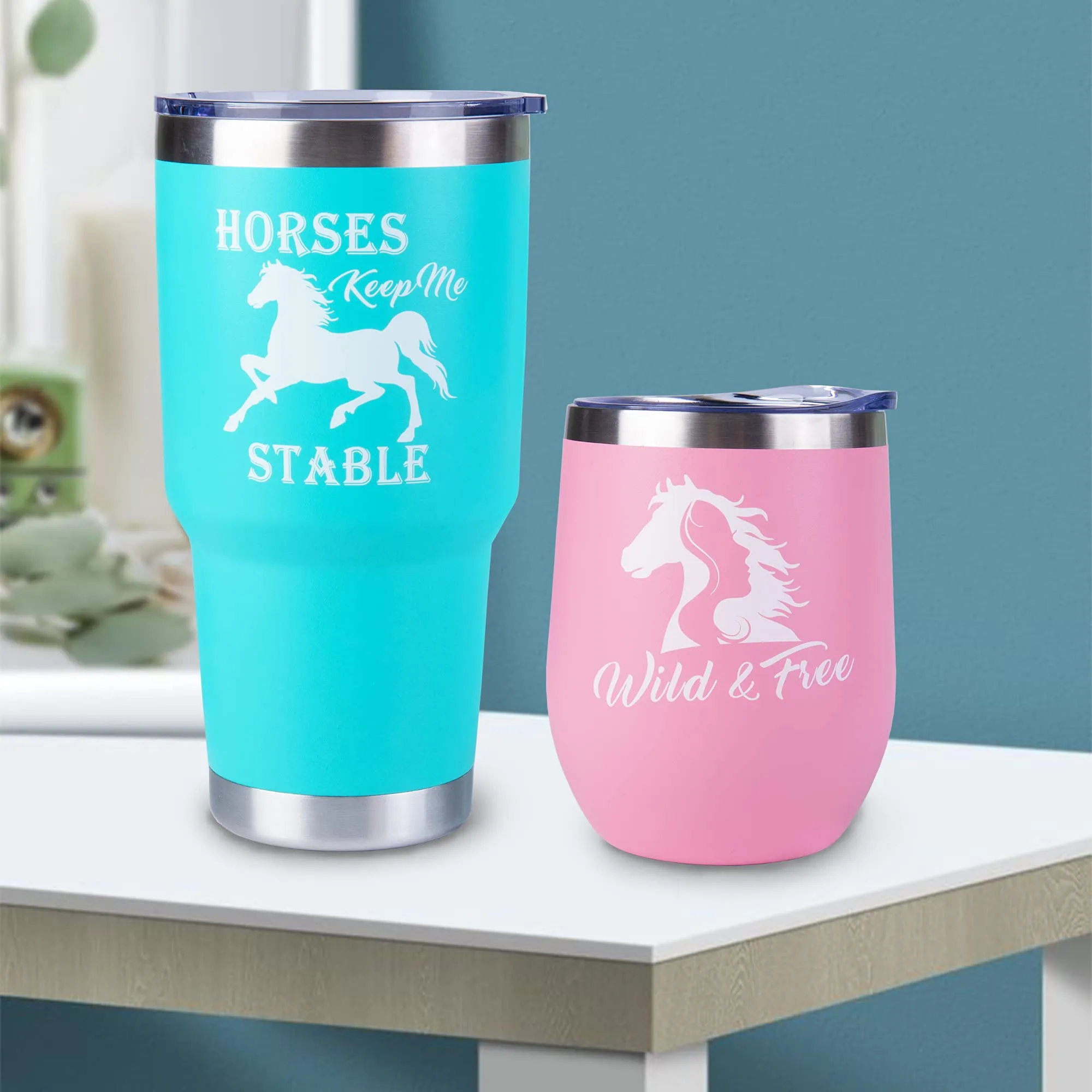 Horse Gifts for Women, Horse Lover Gifts, Wild and Free Horse Tumbler, Gifts for Horse