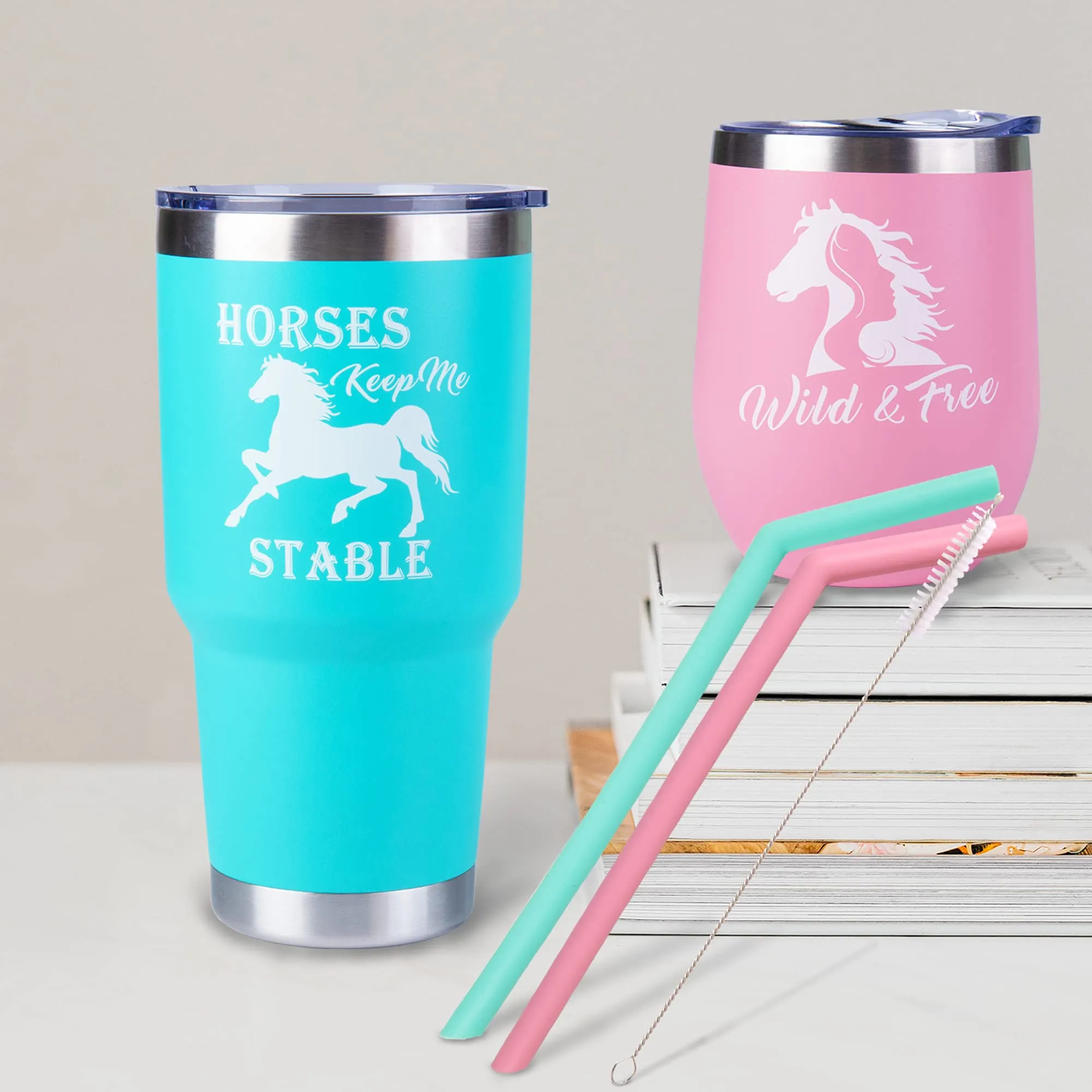 Horse Gifts for Women, Horse Lover Gifts, Wild and Free Horse Tumbler, Gifts for Horse